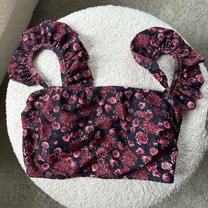 Albion Fit Swimsuit - Pink Ditzy Bella Crop Top size Small